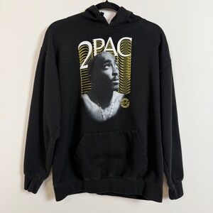 Tupac Shakur Graphic Hoodie Cross Colours Streetwear Rap Pullover Size Large